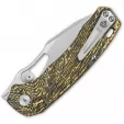 QSP Knife Hornbill Linerlock Golden CF QS146A1