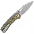QSP Knife Hornbill Linerlock Golden CF QS146A1