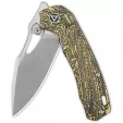 QSP Knife Hornbill Linerlock Golden CF QS146A1
