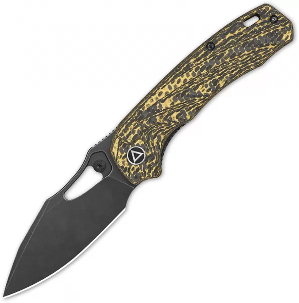 QSP Knife Hornbill Linerlock Golden CF QS146A2