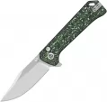 QSP Knife Grebe Button Lock Green CF - QS147G1