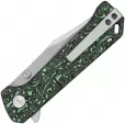 QSP Knife Grebe Button Lock Green CF QS147G1