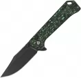 QSP Knife Grebe Button Lock Green CF - QS147G2