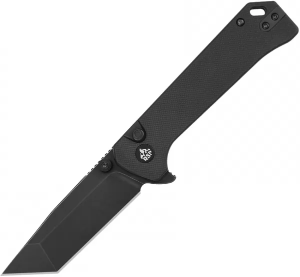 QSP Knife Grebe T Button Lock Black G10 QS148C2