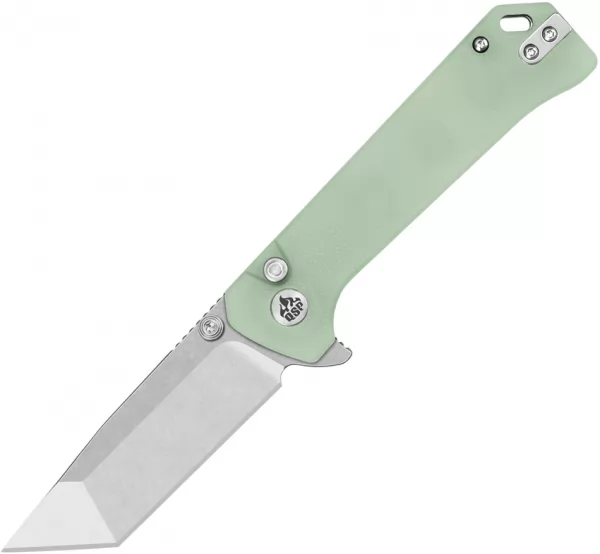 QSP Knife Grebe T Button Lock Jade G10 QS148D1