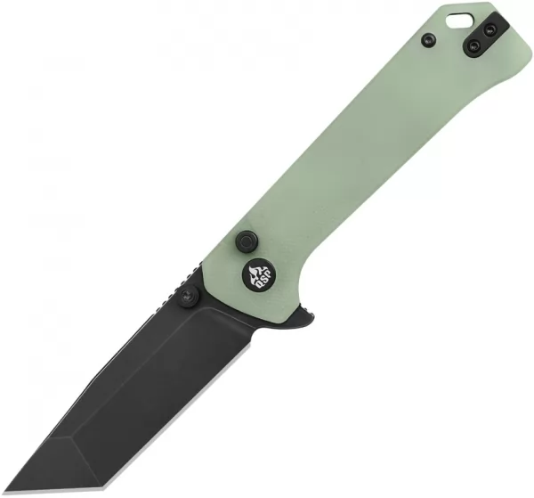 QSP Knife Grebe T Button Lock Jade G10 QS148D2