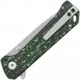 QSP Knife Grebe T Button Lock Green CF QS148G1