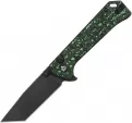 QSP Knife Grebe T Button Lock Green CF - QS148G2