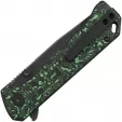 QSP Knife Grebe T Button Lock Green CF QS148G2