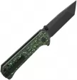 QSP Knife Grebe T Button Lock Green CF QS148G2