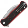 QSP Knife Swordfish Button Lock Blk-Rd QS149A1