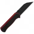 QSP Knife Swordfish Button Lock Blk-Rd QS149A2