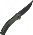 QSP Knife Walrus Linerlock Black Green QS151C2