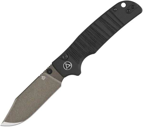 QSP Knife Kali Button Lock Black G10 QS159B2