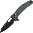 QSP Knife Emu. Black. Green Micarta - QS164B2