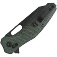 QSP Knife Emu. Black. Green Micarta QS164B2
