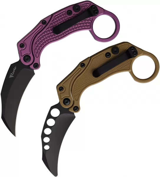 Reate Knives EXO-K Button Lock Purple Black REA122