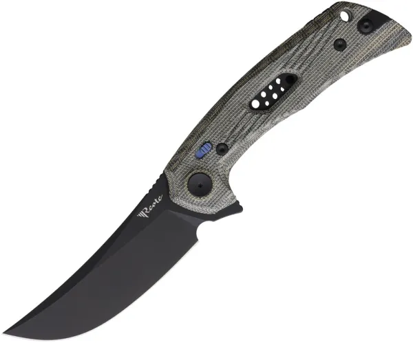 Reate Knives PL7 Green Black Micarta Black REA196