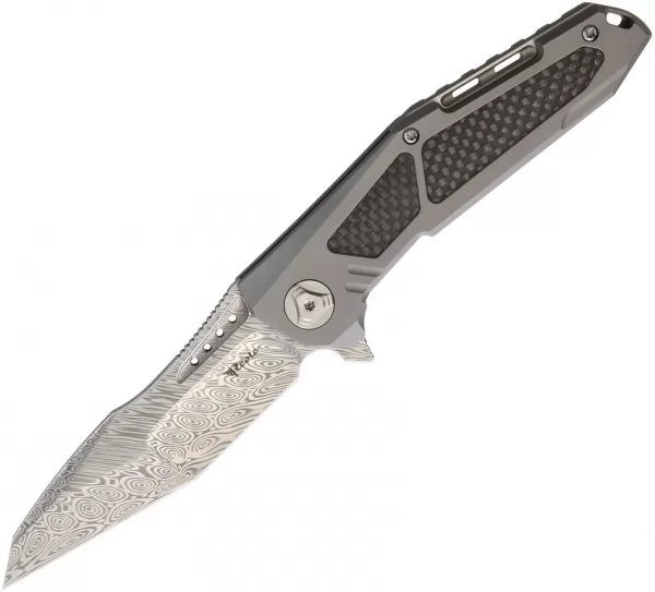 Reate Knives K3 Framelock Damascus CF REAK3TDCF