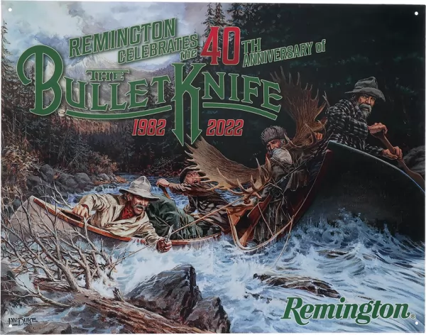 Remington 40th Anniversary Tin Sign knives RESG9513