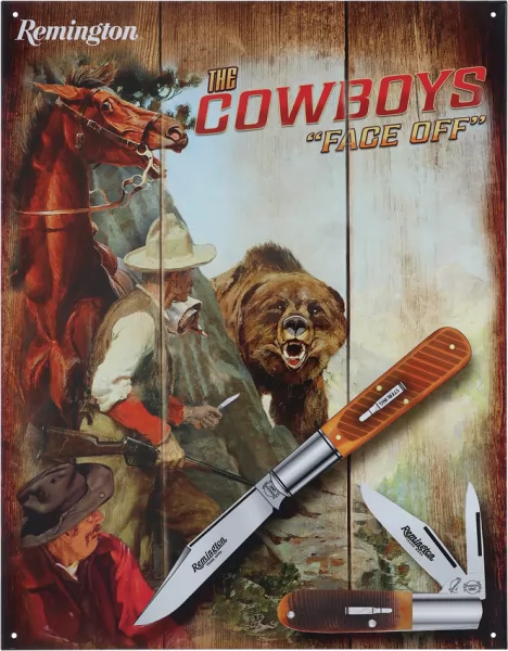 Remington Cowboy Tin Sign knives RESG9514