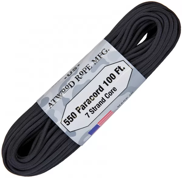 Atwood Rope MFG Parachute Cord Black RG1215H