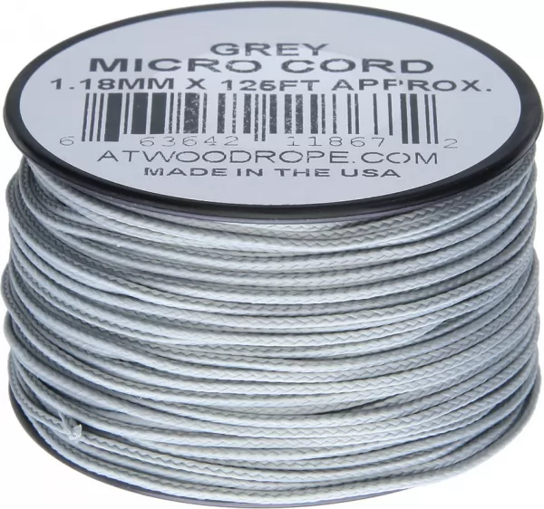Atwood Rope MFG Micro Cord 125ft Gray RG1278