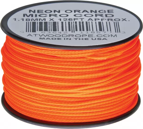 Atwood Rope MFG Micro Cord 125ft Neon Orange RG1283