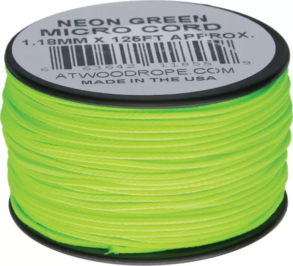 Atwood Rope MFG Micro Cord 125ft Neon Green RG1284