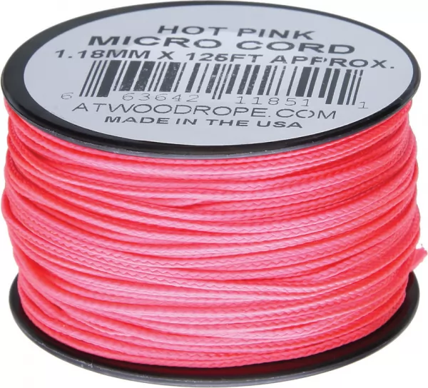 Atwood Rope MFG Micro Cord 125ft Hot Pink RG1286