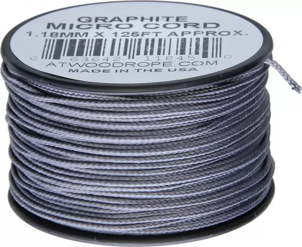 Atwood Rope MFG Micro Cord 125ft Graphite RG1289