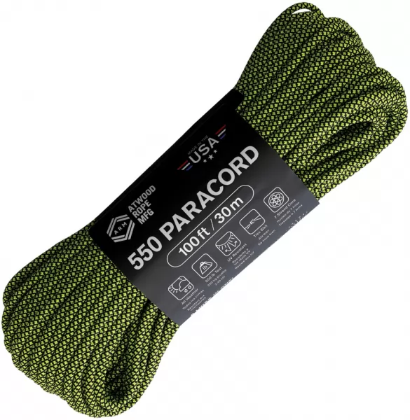 Atwood Rope MFG Parachute Cord Diamond Blk-Ylw RG1309H