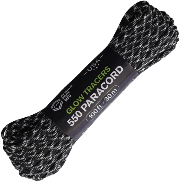 Atwood Rope MFG 550 Paracord Black-Glow RG1338H