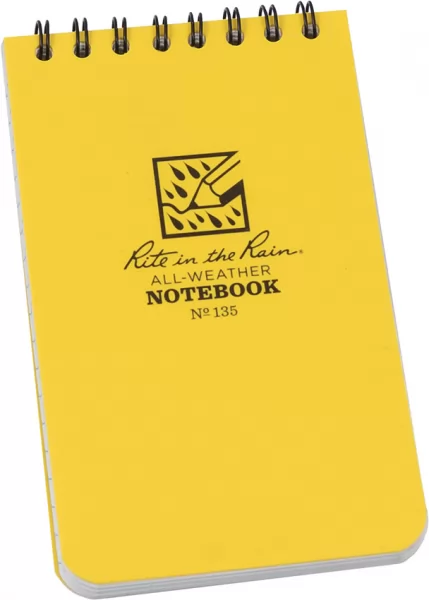 Rite in the Rain Top Spiral Yellow Notebook 3x5 RITR135