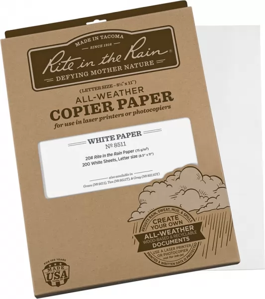 Rite in the Rain Copier Paper White 200 Sheets RITR8511