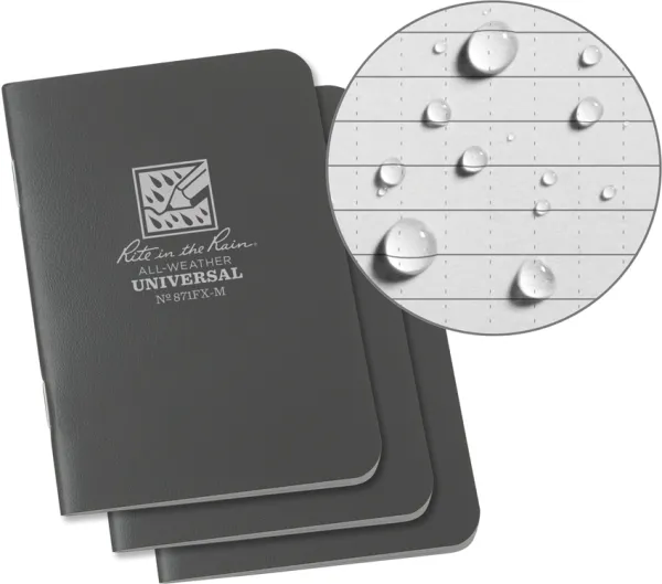 Rite in the Rain Stapled Mini Notebook Pack 3 RITR871FXM