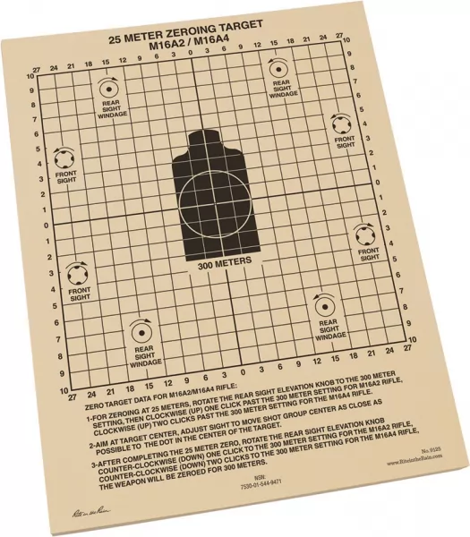 Rite in the Rain 25m Zeroing Target Sheets 100 RITR9125