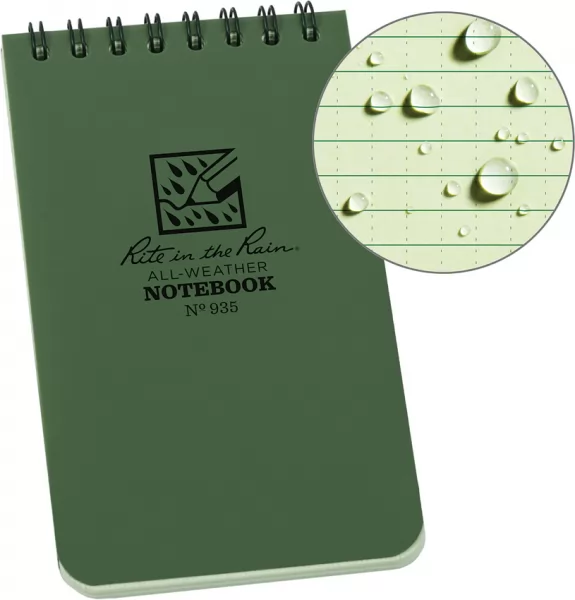 Rite in the Rain Top Spiral Notebook 3x5 RITR935L