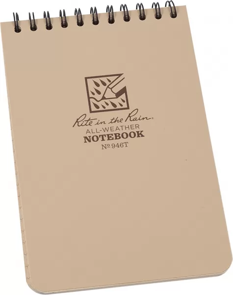 Rite in the Rain 4 x 6 Top Spiral Notebook Tan RITR946T