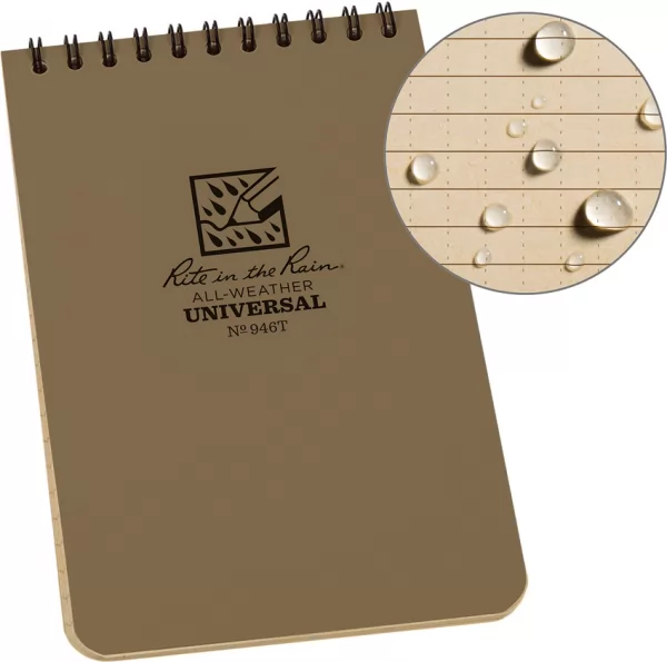 Rite in the Rain Top Spiral Notebook 4x6 Tan RITR946TL