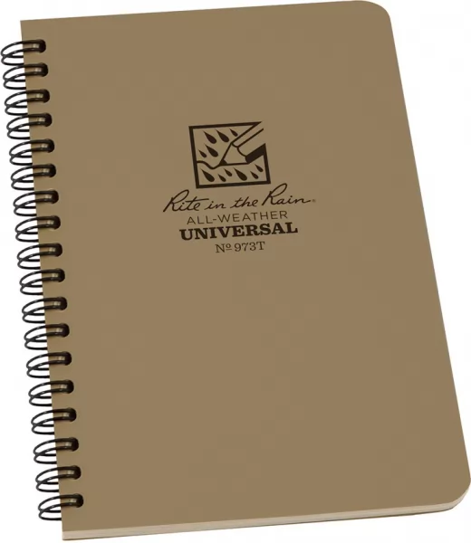 Rite in the Rain Side Spiral Notebook Tan RITR973T