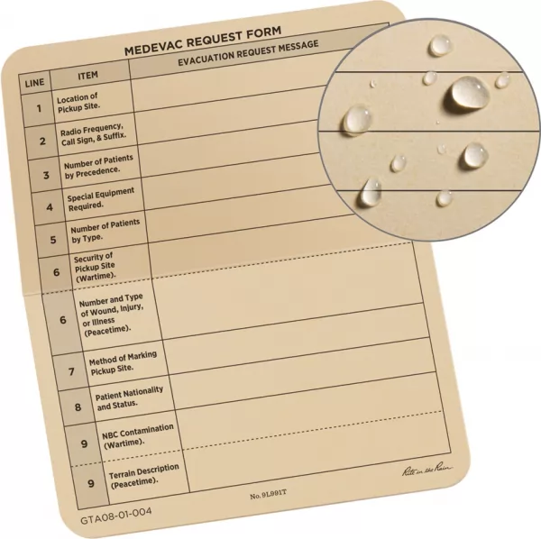 Rite in the Rain Medevac Card Tan RITR9L991T