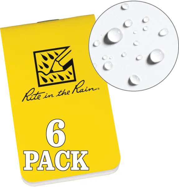 Rite in the Rain OTG Notebook Yellow- 6pk RITROTG371