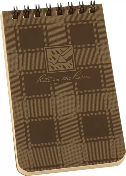 Rite in the Rain Top Spiral Notebook 3x5 Plaid RITRPL435