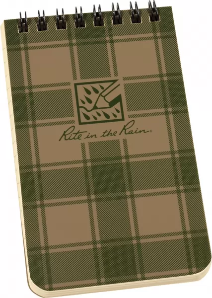 Rite in the Rain Top Spiral Notebook Plaid 3x5 RITRPL935T