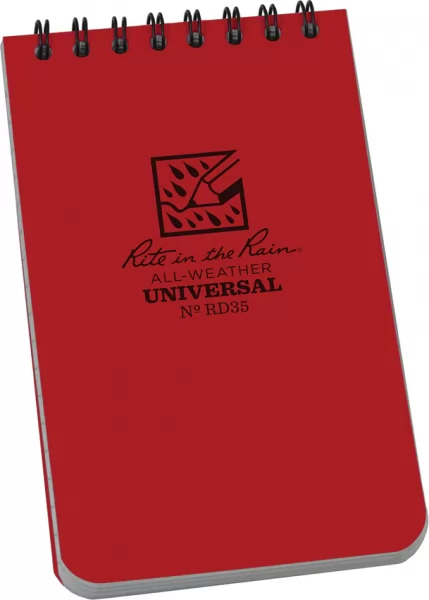Rite in the Rain Top Spiral Red Notebook 3x5 RITRRD35
