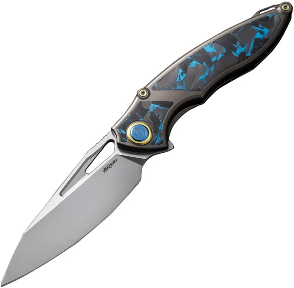 Rike Knife 1902 Framelock Blue CF RK1902SBCF