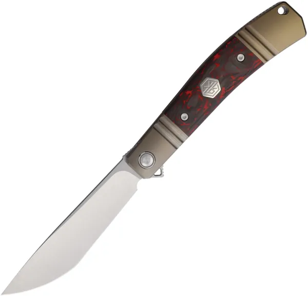 Rike Knife Framelock Bronze Red CF RKKD02BRCF