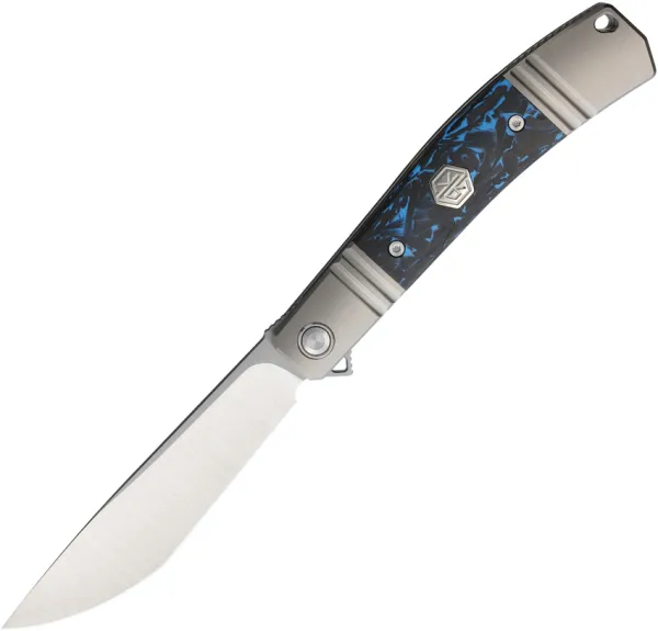 Rike Knife Framelock Gray Blue CF RKKD02PBCF