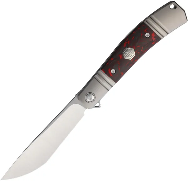 Rike Knife Framelock Gray Red CF RKKD02PRCF